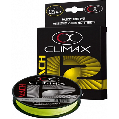 Prívlačová šnúra Climax Mach 12 fluo-yellow 135m Prívlačová šnúra Climax Mach 12 fluo-yellow 135m