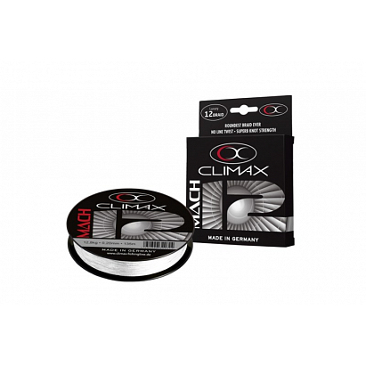 Prívlačová šnúra Climax Mach 12 Braid - biela 135m 0,17mm, 9,6kg, 135m Prívlačová šnúra Climax Mach 12 Braid - biela 135m 0,17mm, 9,6kg, 135m