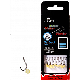 Mikado nadväzec mf s gumičkou háčik s protihrotom číslo 8 / vlasec 0.25mm/10cm 8 ks