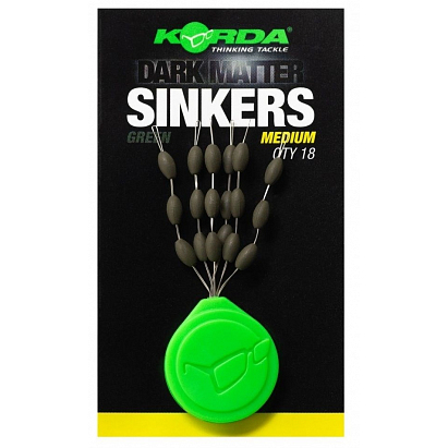 Korda Stoppery Tungstenové Sinkers Weedy Green 9 ks Medium Korda Stoppery Tungstenové Sinkers Weedy Green 9 ks Medium