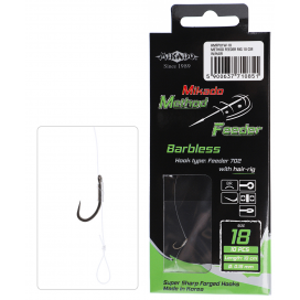 Mikado Náväzec Method Feeder S Vlasom Háčik Bez Protihrotu 16 / Vlasec 0.20mm/10cm 8 Ks