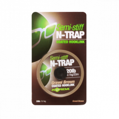 Korda náväzcová šnúra N-TRAP Semi -Stiff 20lb Gravel Brown (hnedá)