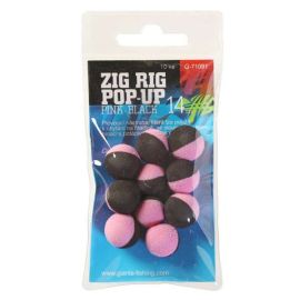 Giants Fishing Penové plávajúce boilies Zig Rig Pop-Up pink-black 14mm, 10ks