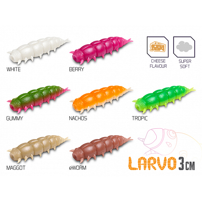 Umělá nástraha Delphin LARVO Cheese / 15ks - 3cm / MAGGOT