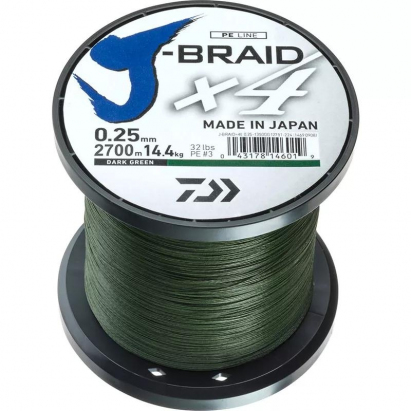 Daiwa Šnúra J-Braid X4 - Dark Green