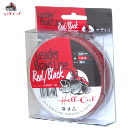 Akcia Hell-Cat Šnúra Leader Braid Line Red Black 20m 1.55mm 150kg