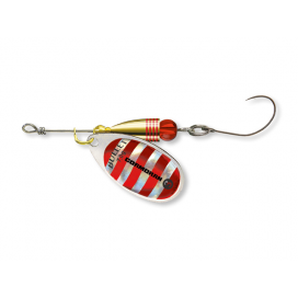 Cormoran rotační třpytka Bullet Spinner 1 silver red striped 3g s jednoháčkem
