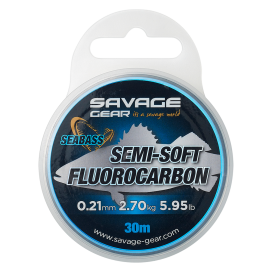Savage Gear Fluorocarbon Semi Soft Fluorocarbon Seabass Clear 30m