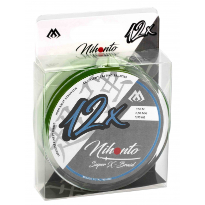 Mikado Pletená Šňůra Nihonto Super Xbraid 0.16mm/13.45kg/150m Tmavá Zelená 1 Cívka