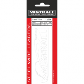 Mistrall oceľové lanko s trojháčikom 1x19 8kg hnedé 5cm 2ks