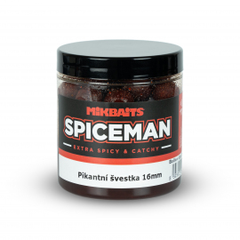 Spiceman boilie v dipe 250ml - Pikantná slivka 16mm
