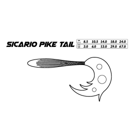 Mikado nástraha sicario pike tail 24cm/67g/red tiger 1 ks