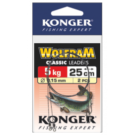 Konger Wolframové lanko 2ks 20cm/2.5kg Konger Wolframové lanko 2ks 20cm/2.5kg