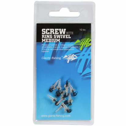 Giants fishing Štipec s obratlíkom a krozžkem Screw with Ring Swivel Medium 10ks