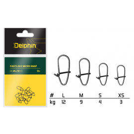 Delphin Karabinky Fastlock Micro Snap 10ks L/12kg