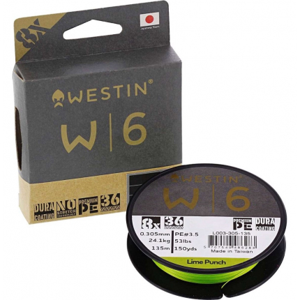 Westin Šňůra W6 8 Braid Lime Punch 135 m