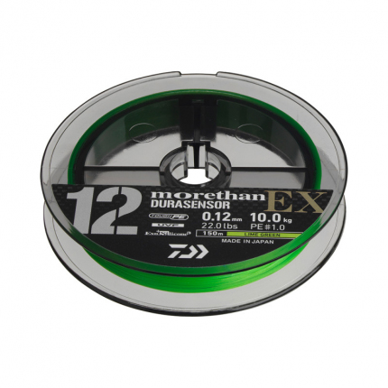 Daiwa Pletená Šňůra  Morethan Durasensor 12 Braid EX+Si3 Lime Green 150m