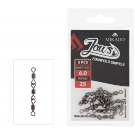 Mikado obratlík jaws fourfold swivels 25kg 5 ks