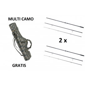 Mivardi 2x Prut Sentinel Carp 360SH + Obal Multi Camo 130 