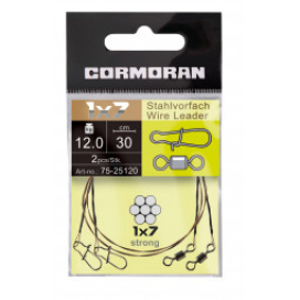 Cormoran lanko s obratlíkom a karabínkou 1x7 9kg 20cm Cormoran lanko s obratlíkom a karabínkou 1x7 9kg 20cm