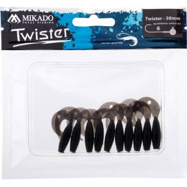 Mikado nástraha twister 38mm/ čierna 10 ks