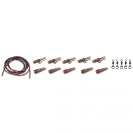 Anaconda sada klipů Safety Lead Clip 360° Flex Ring Swivel Kit Jungle hnědá 5 setů