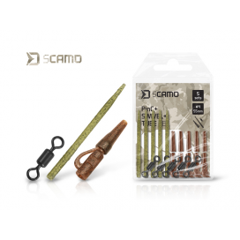 Delphin Set Závěsky a Převleky a Obratlíky sCAMO PinC + Swivel #4 + Tube 5 ks