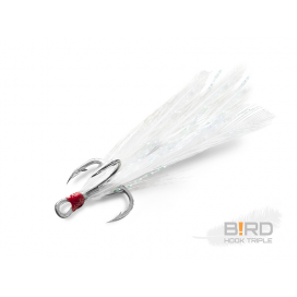Delphin B!RD Hook TRIPLE / 3ks bílá pírka #6 Delphin B!RD Hook TRIPLE / 3ks bílá pírka #6