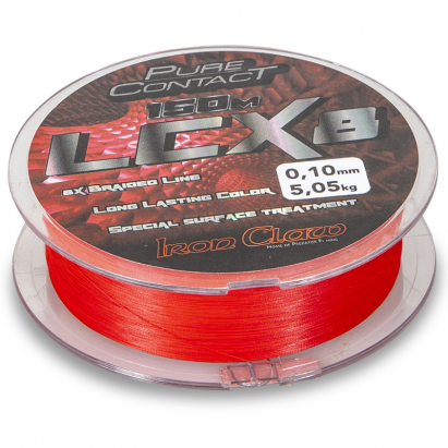 Iron Claw šnúra LCX8 150m 0,19mm červená