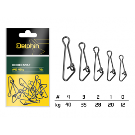Delphin karabínka Hooked snap 10 ks #1/20kg
