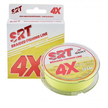 Sert splietaná šnúra 4X SRT Fluo Yellow 135M|0,18mm/10,0kg
