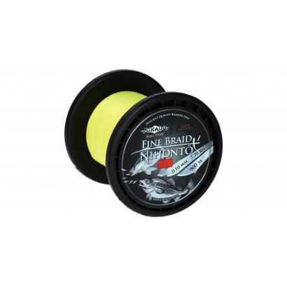 Mikado pletená šnúra nihonto fine braid 0.08mm/4.59kg/900m fluo/žltá 1 cievka