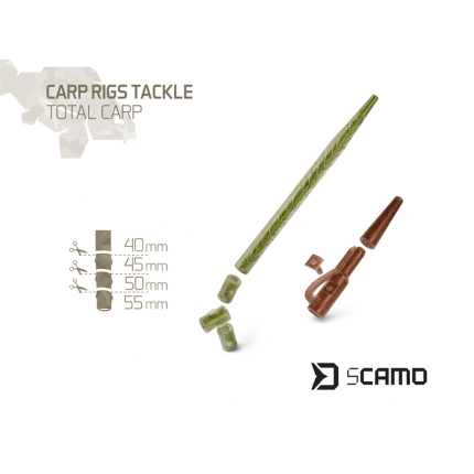 Delphin Set Kaprařských Montáží sCAMO Total CARP Závěsky a Převleky a Obratlíky a Zarážky 10 Setů