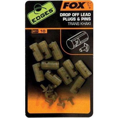 Akcia Fox Plastové vložky Edges Drop Off Lead Plugs & Pins Trans Khaki 10ks