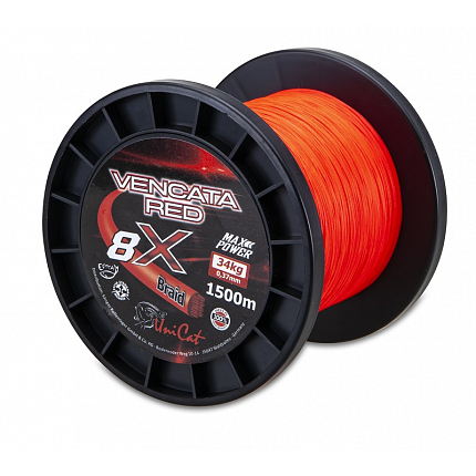 Uni Cat Šňůra 8 X Vencata Red 1m 0,60mm