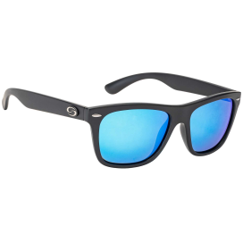 Strike King Okuliare SK Plus Cash Shiny Black Frames with Blue Revo Mirror Gray Base