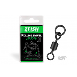 Zfish Obratlík s Krúžkom Rolling Swivel With Ring Black Matt Veľ. 8 Nosnosť 26 kg