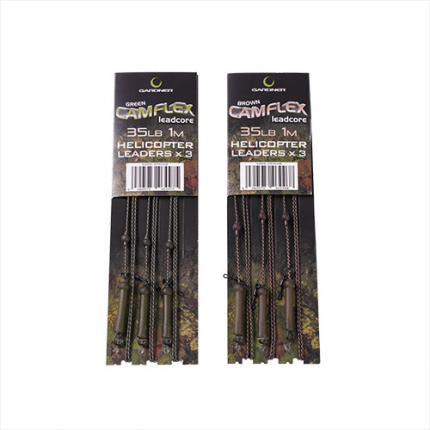 Gardner Náväzce Camflex Helicopter Leadcore Leaders 35lb 3ks 1,5m Silt (Bahno)