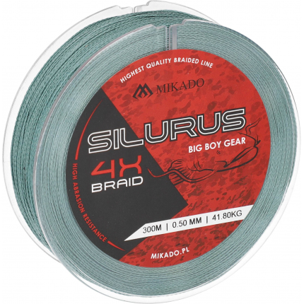 Mikado Pletená Šňůra Silurus 4 X Braid 300m Zelená