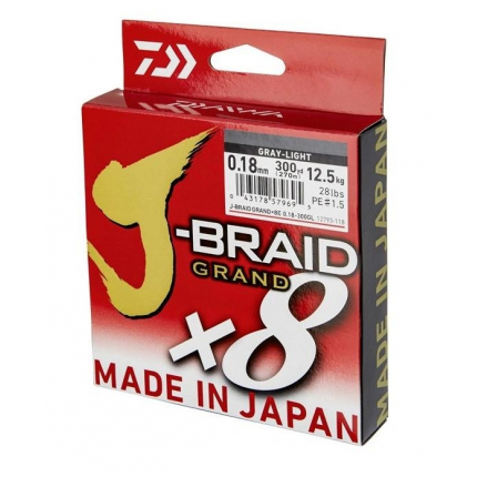 Daiwa Šnúra J Braid Grand X8 135m svetlo šedá