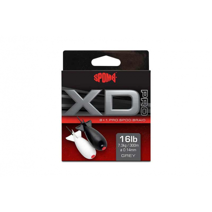 Spomb Splétaná Šňůra XD Pro Braid Grey 0,14 mm 300 m