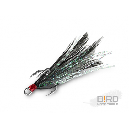 Delphin B!RD Hook TRIPLE / 3ks černá pírka #4 Delphin B!RD Hook TRIPLE / 3ks černá pírka #4