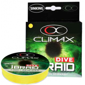 Potápavá šnúra Climax iBraid DIVE žltá 135m Priemer: 0,12 mm Nosnosť: 5,0kg