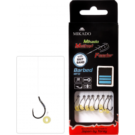 Mikado nadväzec mf s gumičkou háčik s protihrotom číslo 6 / vlasec 0.28mm/10cm 8 ks Mikado nadväzec mf s gumičkou háčik s protihrotom číslo 6 / vlasec 0.28mm/10cm 8 ks