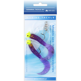 Mikado morský návazec pilk twist jighead rig 7.5cm2x6g fialová 1 ks