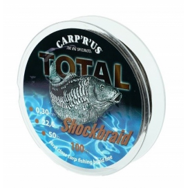 Carp´R´ Us Splietaná Šnúra Total Shock Braid 100 m Hnedá Priemer 0,41 mm Nosnosť 22,68 kg