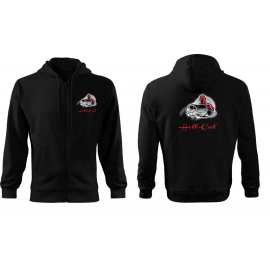 Hell-Cat dámska mikina s kapucňou a zipsom čierna|S