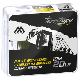 Mikado pletená nadväzcová fast sinking premium braid 30lbs/10m zelené camo 1 ks