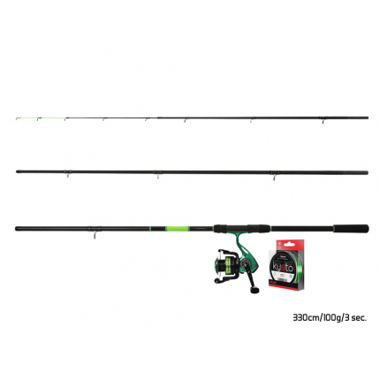 Delphin Prút Wasabi Feeder 3,3 m 100 g + navijak zdarma
