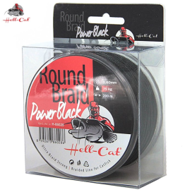 Hell-Cat Splietaná šnúra Round Braid Power Black 200m|0,80mm, 100kg